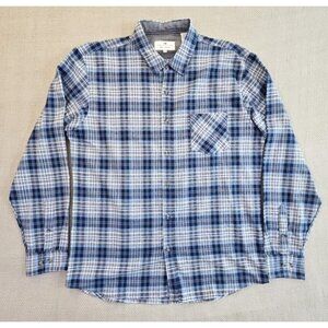 Thread & Cloth‎ Flannel Shirt Women's XXL Blue Long Sleeve Button Down EUC